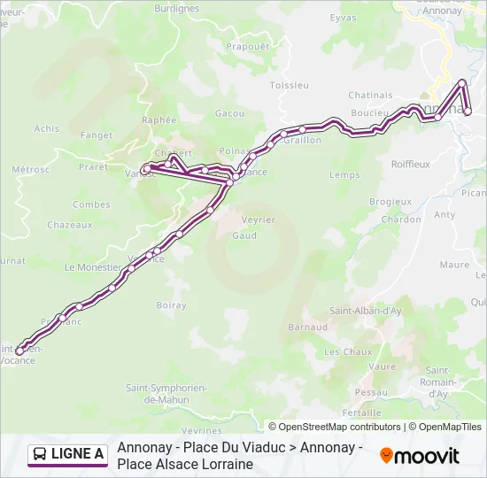 LIGNE A Bus Line Map
