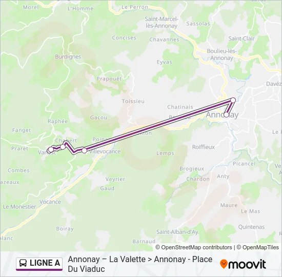 LIGNE A Bus Line Map