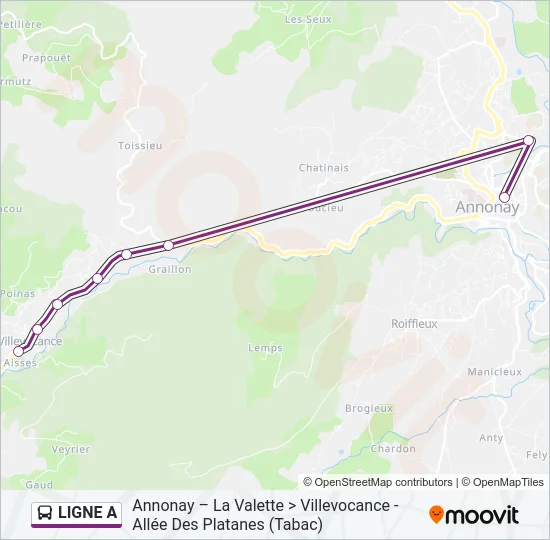LIGNE A Bus Line Map