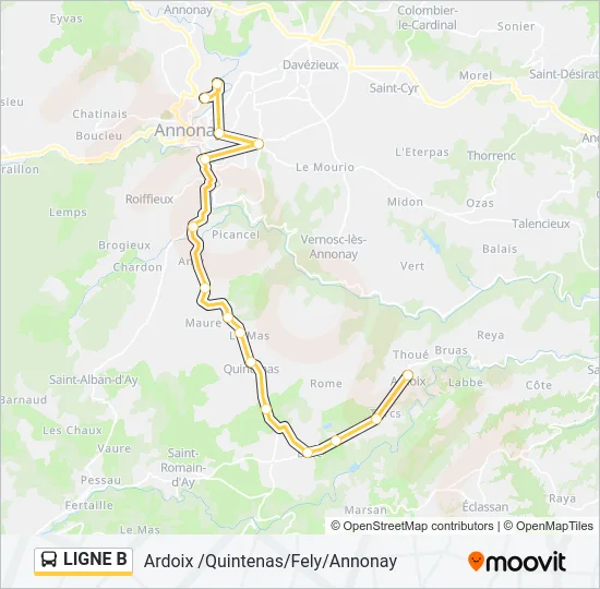 LIGNE B Bus Line Map