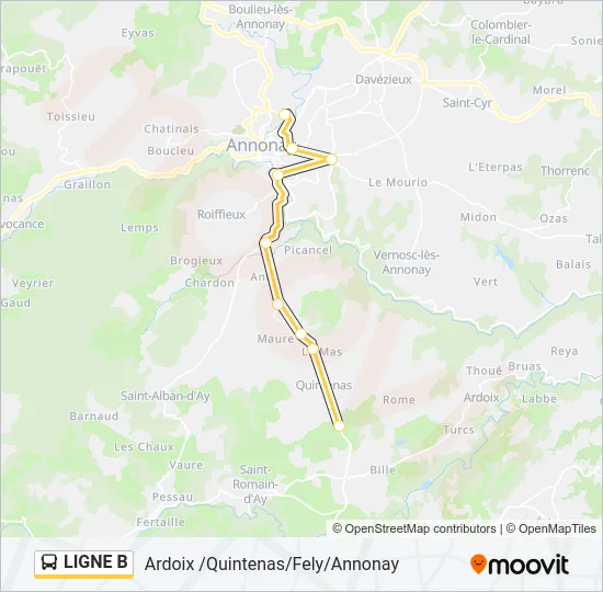 LIGNE B Bus Line Map