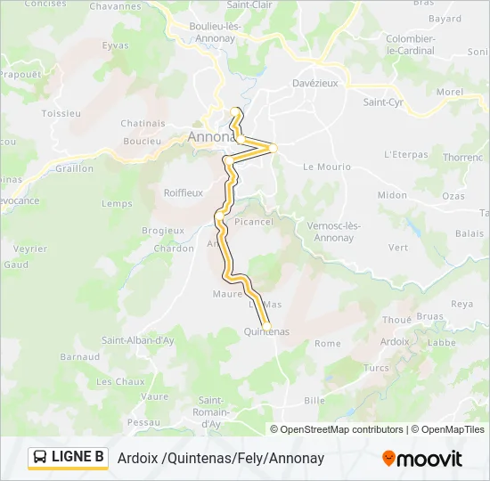 LIGNE B Bus Line Map