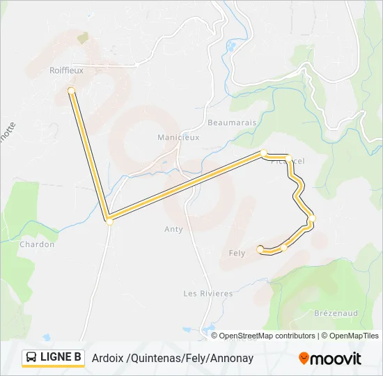 LIGNE B Bus Line Map