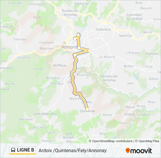 LIGNE B Bus Line Map