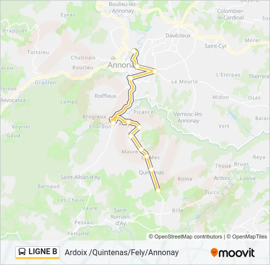 LIGNE B Bus Line Map
