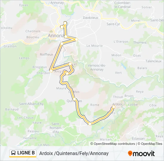 LIGNE B Bus Line Map