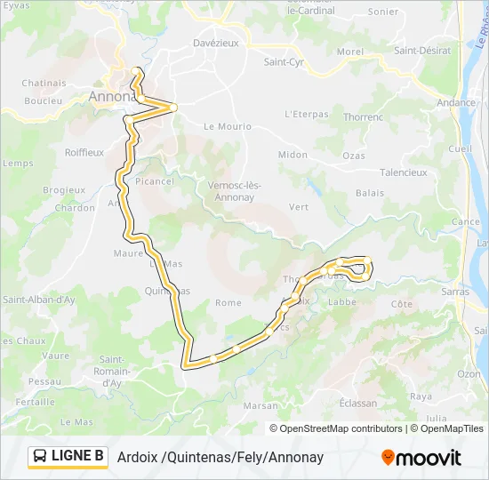 LIGNE B Bus Line Map