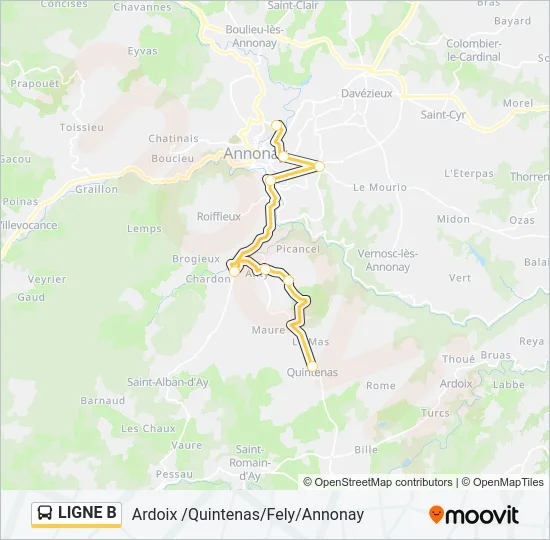 LIGNE B Bus Line Map