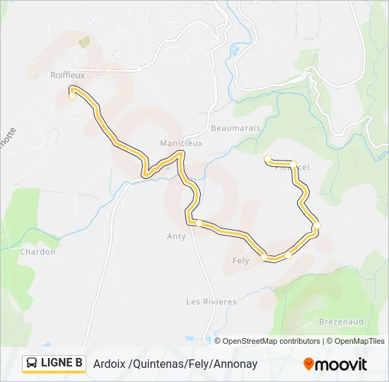 LIGNE B Bus Line Map