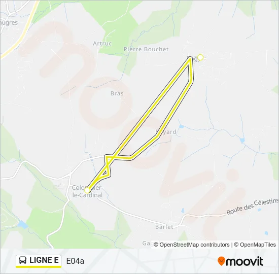 LIGNE E Bus Line Map