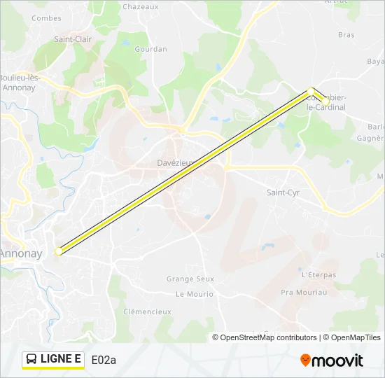 LIGNE E Bus Line Map