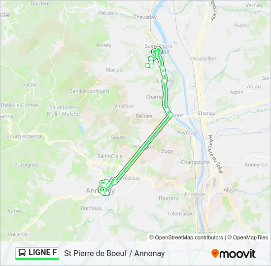 LIGNE F Bus Line Map