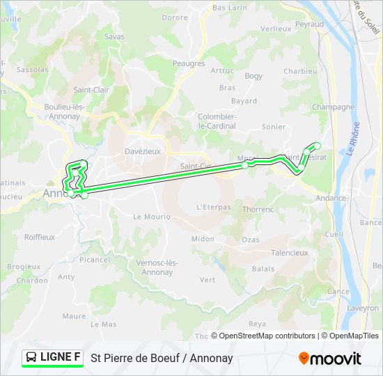 Plan de la ligne LIGNE F de bus