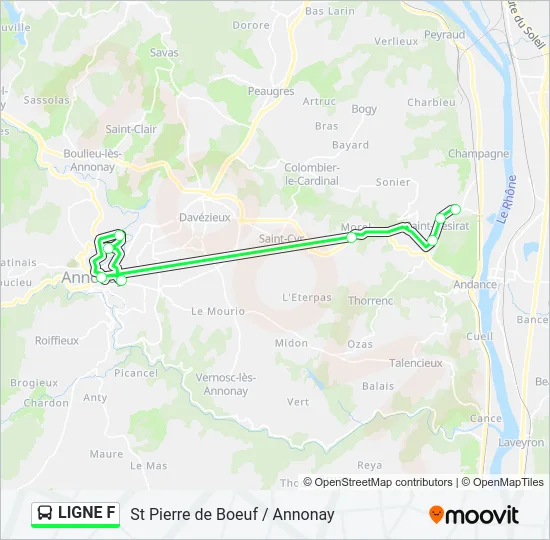 LIGNE F Bus Line Map