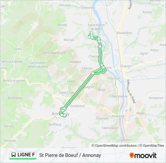 LIGNE F Bus Line Map