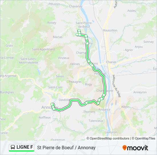 Plan de la ligne LIGNE F de bus