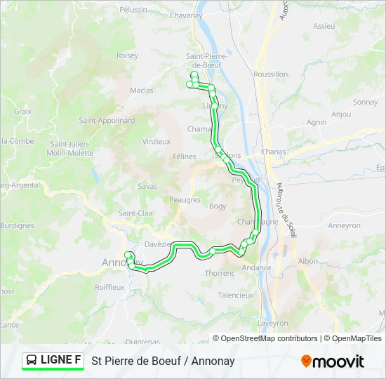 LIGNE F Bus Line Map