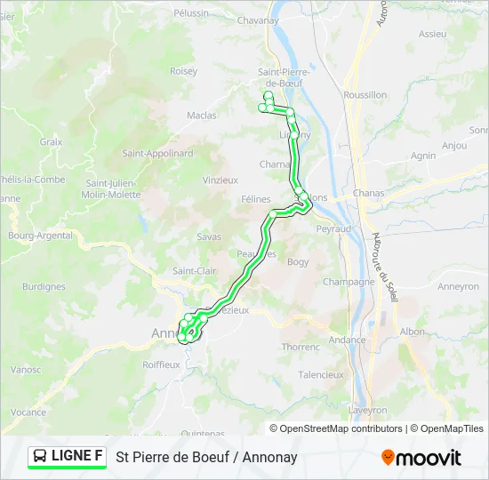 LIGNE F Bus Line Map