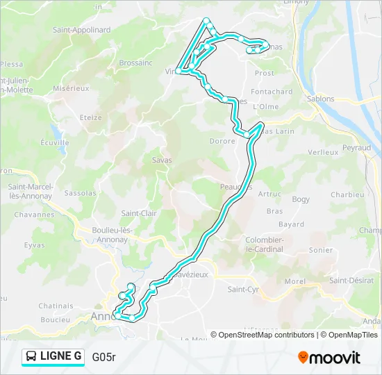 LIGNE G Bus Line Map