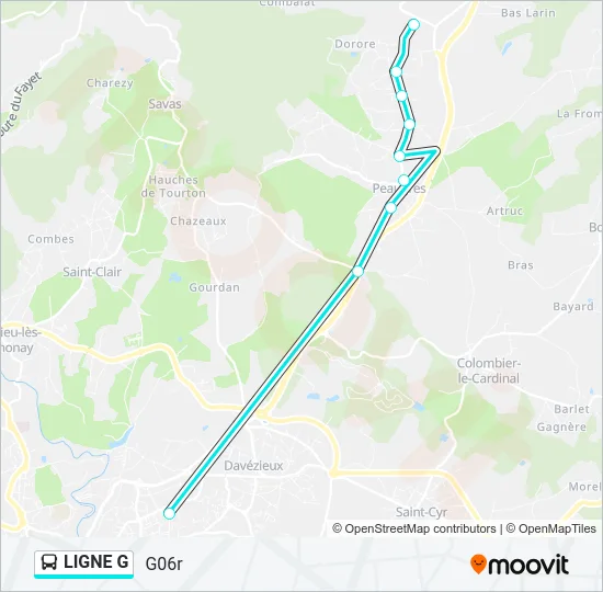 LIGNE G Bus Line Map