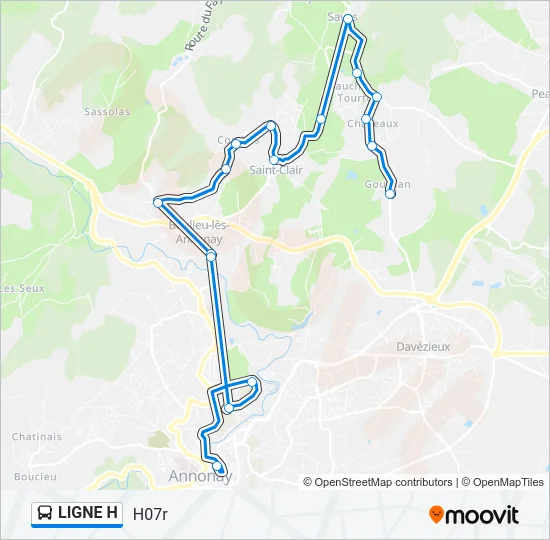 LIGNE H Bus Line Map