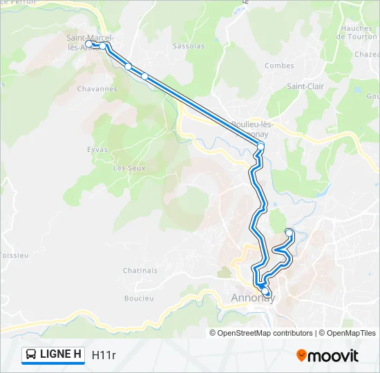 LIGNE H Bus Line Map