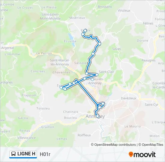 LIGNE H Bus Line Map