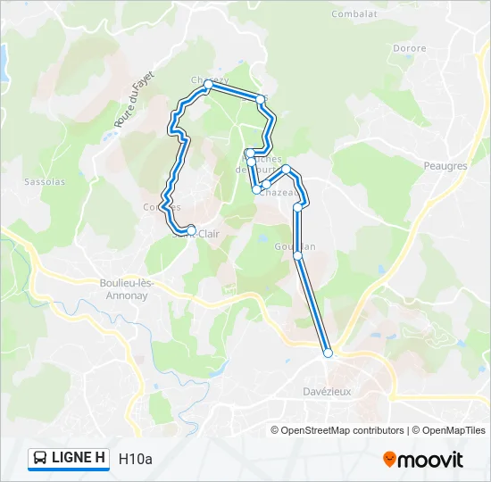 LIGNE H Bus Line Map