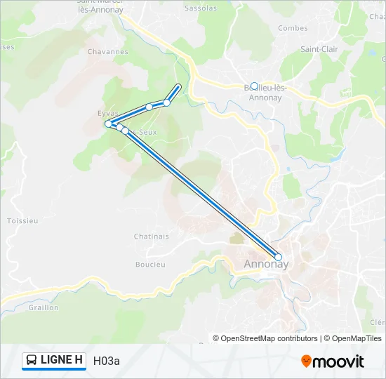 LIGNE H Bus Line Map