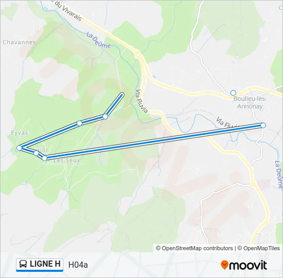 LIGNE H Bus Line Map
