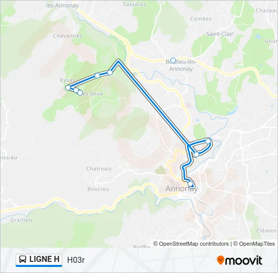 LIGNE H Bus Line Map