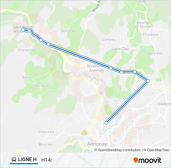 LIGNE H Bus Line Map