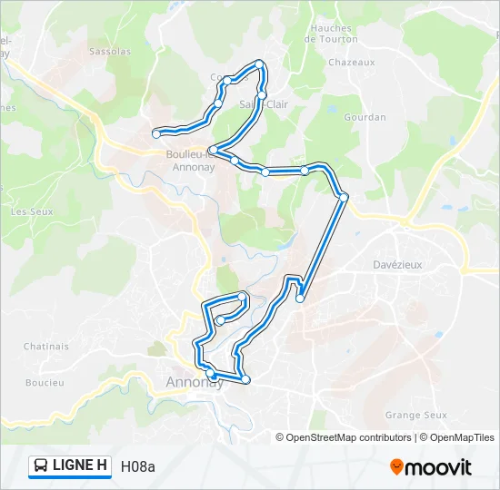 LIGNE H Bus Line Map