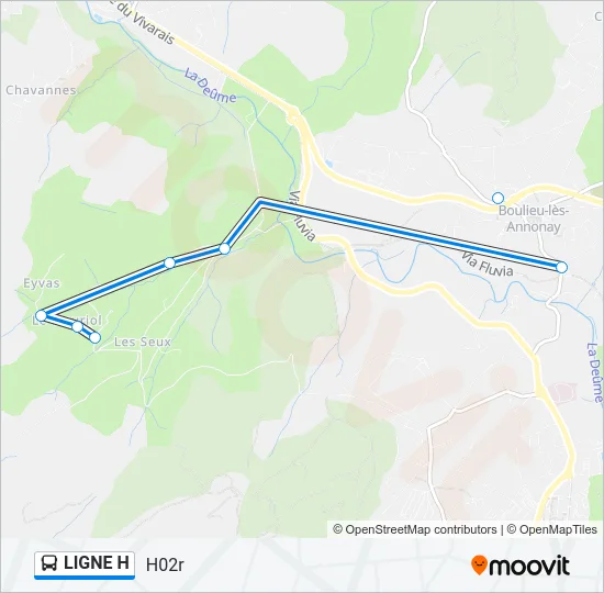 LIGNE H Bus Line Map