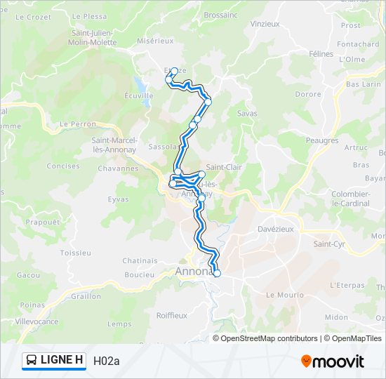 Mapa de LIGNE H de autobús