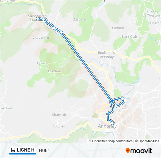 LIGNE H Bus Line Map