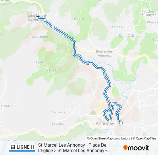 LIGNE H Bus Line Map