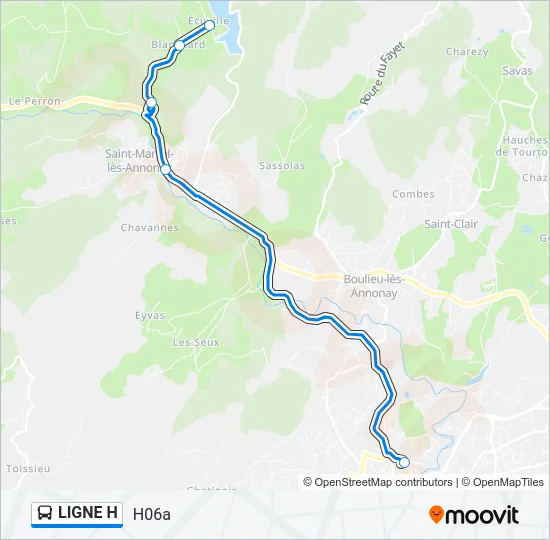 LIGNE H Bus Line Map