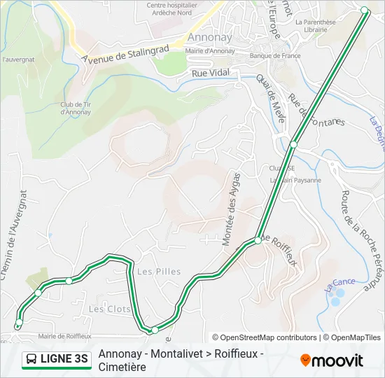 LIGNE 3S Bus Line Map