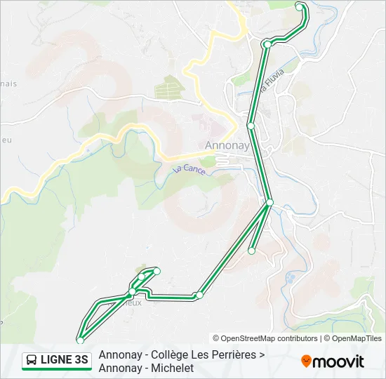 LIGNE 3S Bus Line Map
