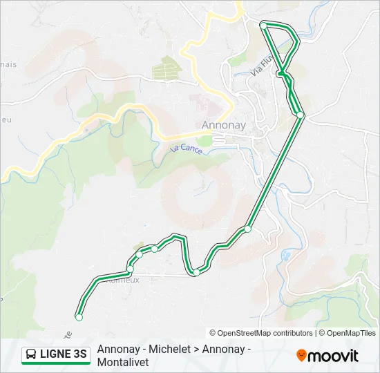 LIGNE 3S Bus Line Map