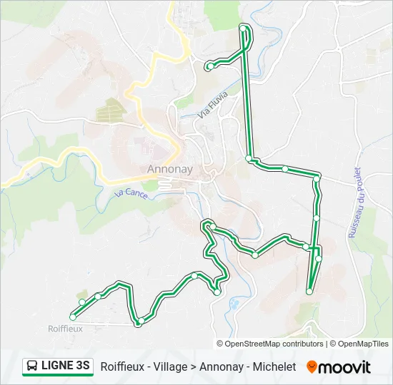 LIGNE 3S Bus Line Map
