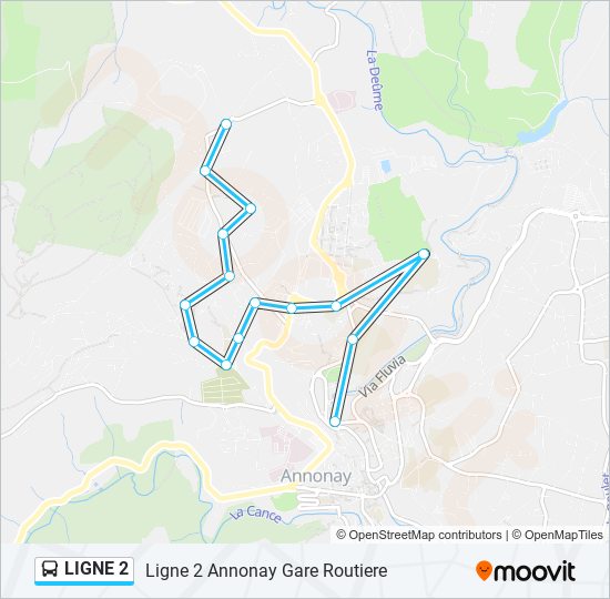 Plan de la ligne LIGNE 2 de bus