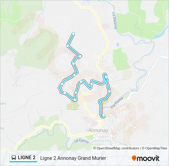 LIGNE 2 Bus Line Map