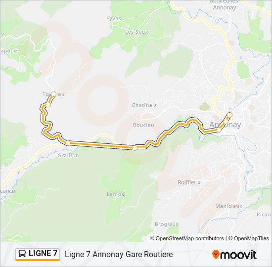 Plan de la ligne LIGNE 7 de bus