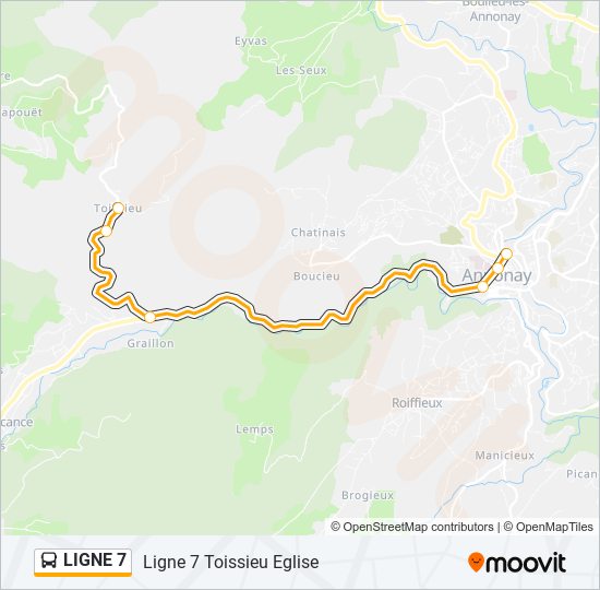 Plan de la ligne LIGNE 7 de bus