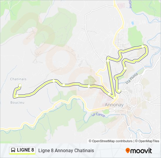 Mapa de LIGNE 8 de autobús