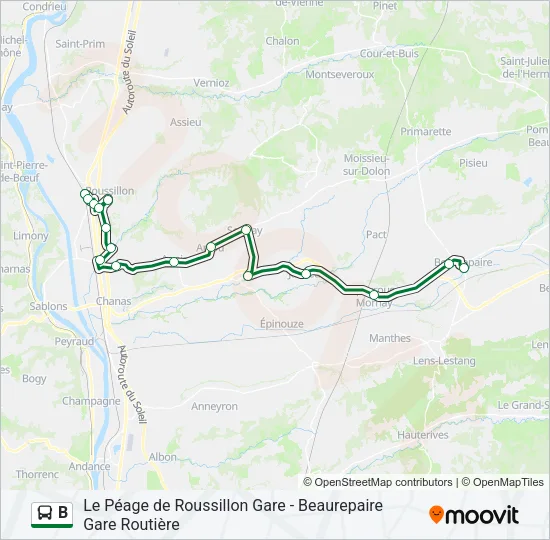 B Bus Line Map