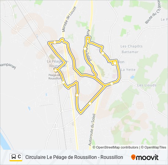 Plan de la ligne C de bus