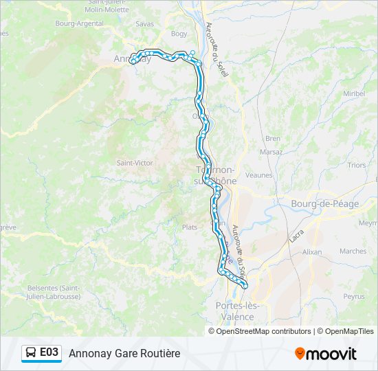 E03 bus Line Map